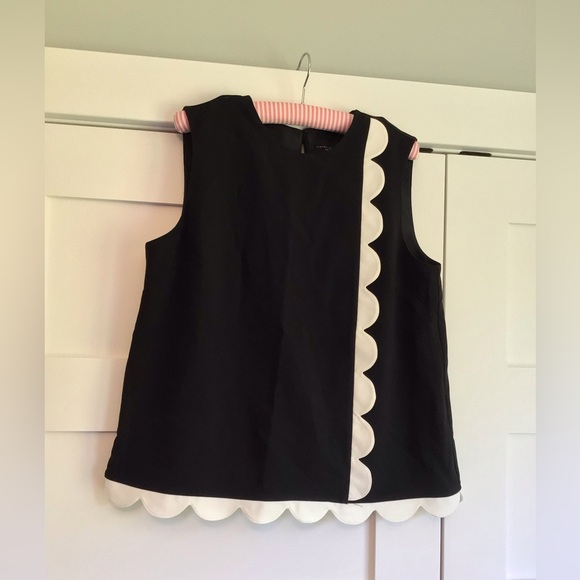 Victoria Beckham Target Black Twill Tank Top with Asymmetric Scallop Tri… - Picture 1 of 3